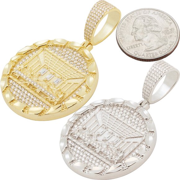 Moissanite 925 Sterling Silver 14k Gold Vermeil Last Supper Pendant
